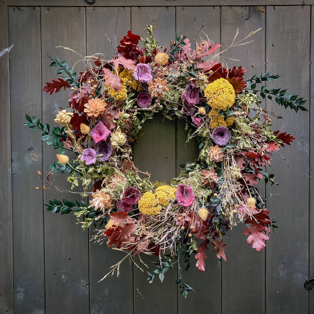 Christmas Wreath With Mushrooms And Dried Flowers, 1 of 6