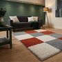 The Rugs Geometric Shaggy Rug Terra Checkered Rug, thumbnail 1 of 12