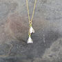 Snowdrop Flower Earrings And Necklace Set, Gold Tone, thumbnail 5 of 7