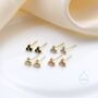 Extra Tiny Opal Trio Stud Earrings In Sterling Silver, thumbnail 8 of 12