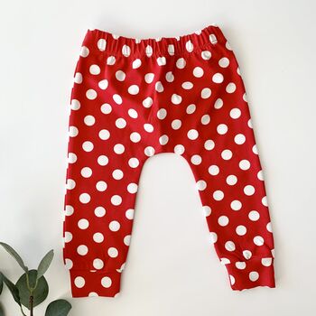 Red Polka Dot Children's Leggings, 3 of 8