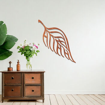 Minimalist Metal Botanical Leaf Wall Decor Gift For Home, 7 of 11