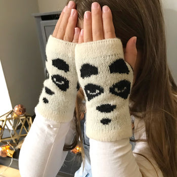 Childrens Panda Bear Fingerless Gloves, 3 of 8