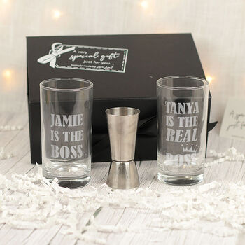 The Boss And The Real Boss Pair Of Highball Glasses, 2 of 3