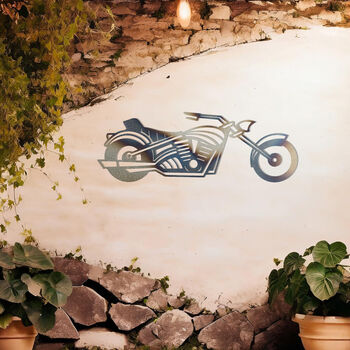 Motorbike Metal Wall Art Gift For Outdoor Garden Decor Enthusiasts, 8 of 9