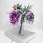 Artificial Rose Bouquet In Purples, thumbnail 1 of 3