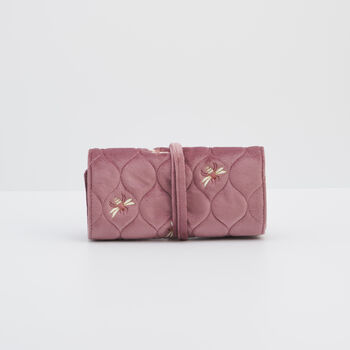 Embroidered Bee Jewellery Roll In Rose Pink, 7 of 7