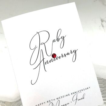40th Ruby Jewel Personalised Anniversary Card, 4 of 5