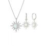 White Opal Sun Sterling Silver Necklace Earring Set, thumbnail 1 of 12