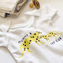 Leopard And Cub Personalised Babygrow, thumbnail 2 of 5