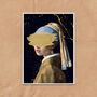 Girl With A Pearl Earing Graffiti Gold Paint Art Print, thumbnail 4 of 4