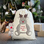 Children's Personalised Reindeer Christmas Sack, thumbnail 1 of 2