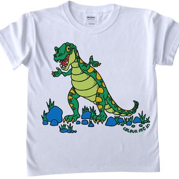 Colour In Childrens Dinosaur T Shirt, 2 of 9