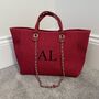 Personalised Red Large Chain Tote Bag, thumbnail 2 of 5