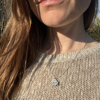 Inky Forget Me Not Birch And Silver Necklace, 4 of 12