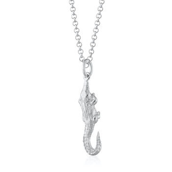 Personalised Sterling Silver Crocodile Necklace, 8 of 10