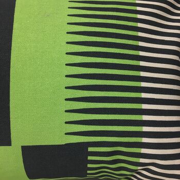 Combed Stripe Cushion, Pea Green, Black + Grey, 4 of 5