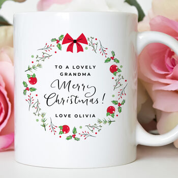 Personalised Christmas Gift For Grandma Mug, 6 of 8