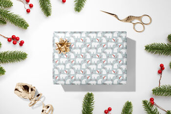 Polar Bear Luxury Christmas Wrapping Paper, 5 of 10