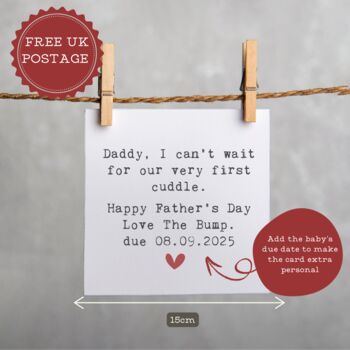 Can't Wait For Our First Cuddle Daddy Father's Day Card, 2 of 5