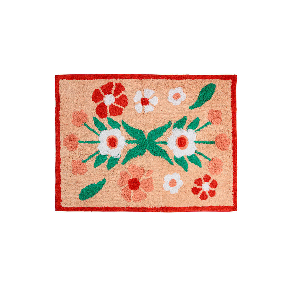 Flower Power Bath Mat By Peachy Parrot