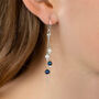 Long Double Stranded Earrings With Freshwater Pearls, thumbnail 1 of 4