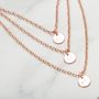 Rose Gold Triple Layer Necklace Gift For Her, thumbnail 1 of 3