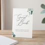 Blue Eucalyptus Personalised Surname Wedding Guest Book, thumbnail 2 of 2