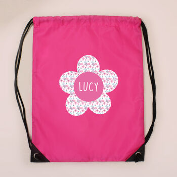 Personalised Pink Flower Kit Bag For Girls, 2 of 3