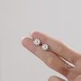 Two Tone Daisy Flower Stud Earrings In Sterling Silver, thumbnail 3 of 11