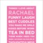 Things I Love About You Personalised Print, thumbnail 3 of 3