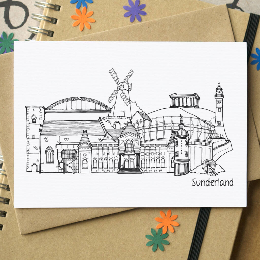 Sunderland Skyline Art Print Unframed By Becka Griffin Illustration