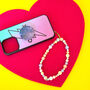 Pastel Pearl Phone Charm Wristlet Gift For Her, thumbnail 2 of 4