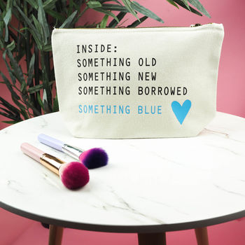 Bride's 'Inside Something Blue' Make Up Bag, 2 of 5