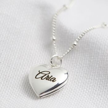 Personalised Engraved Heart Locket Necklace, 5 of 9