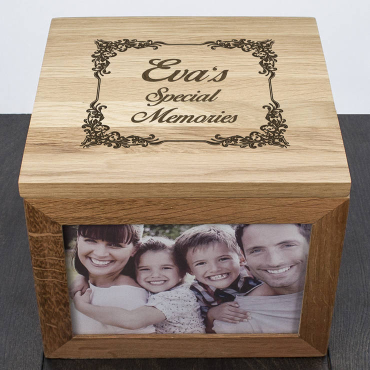 Personalised Large Oak Memory Box, 1 of 6