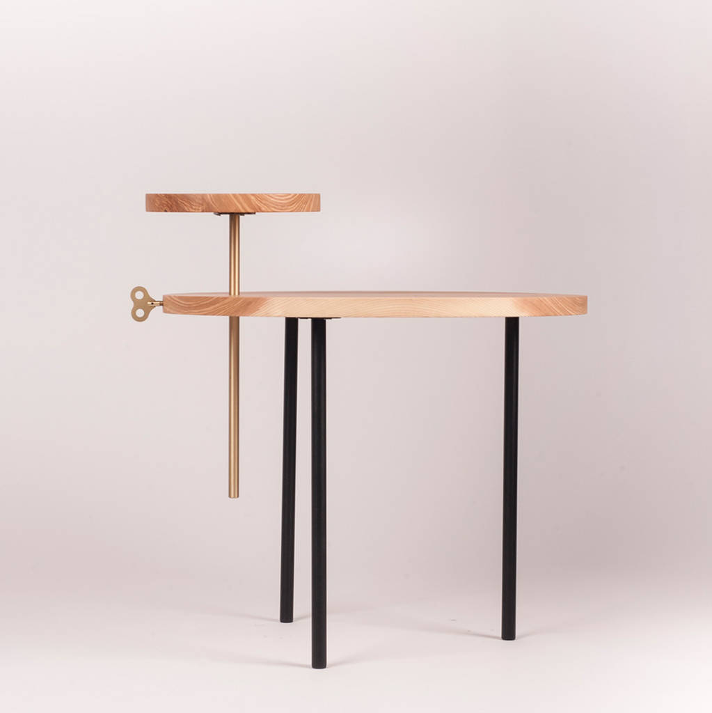 Solid Ash Side Table With Shelf By Lime Lace