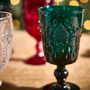Set Of Four Vintage Embossed Coloured Wine Glasses, thumbnail 6 of 9