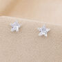 5mm Sterling Silver Clear Crystal Star Stud Earrings, thumbnail 1 of 8