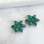 Emerald Green Onyx Drop Earrings, thumbnail 2 of 3