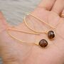 Smoky Quartz Gold Plated Sterling Silver Earrings, thumbnail 1 of 6