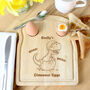 Personalised Dinosaur Eggs And Soldiers Toast Board, thumbnail 2 of 4