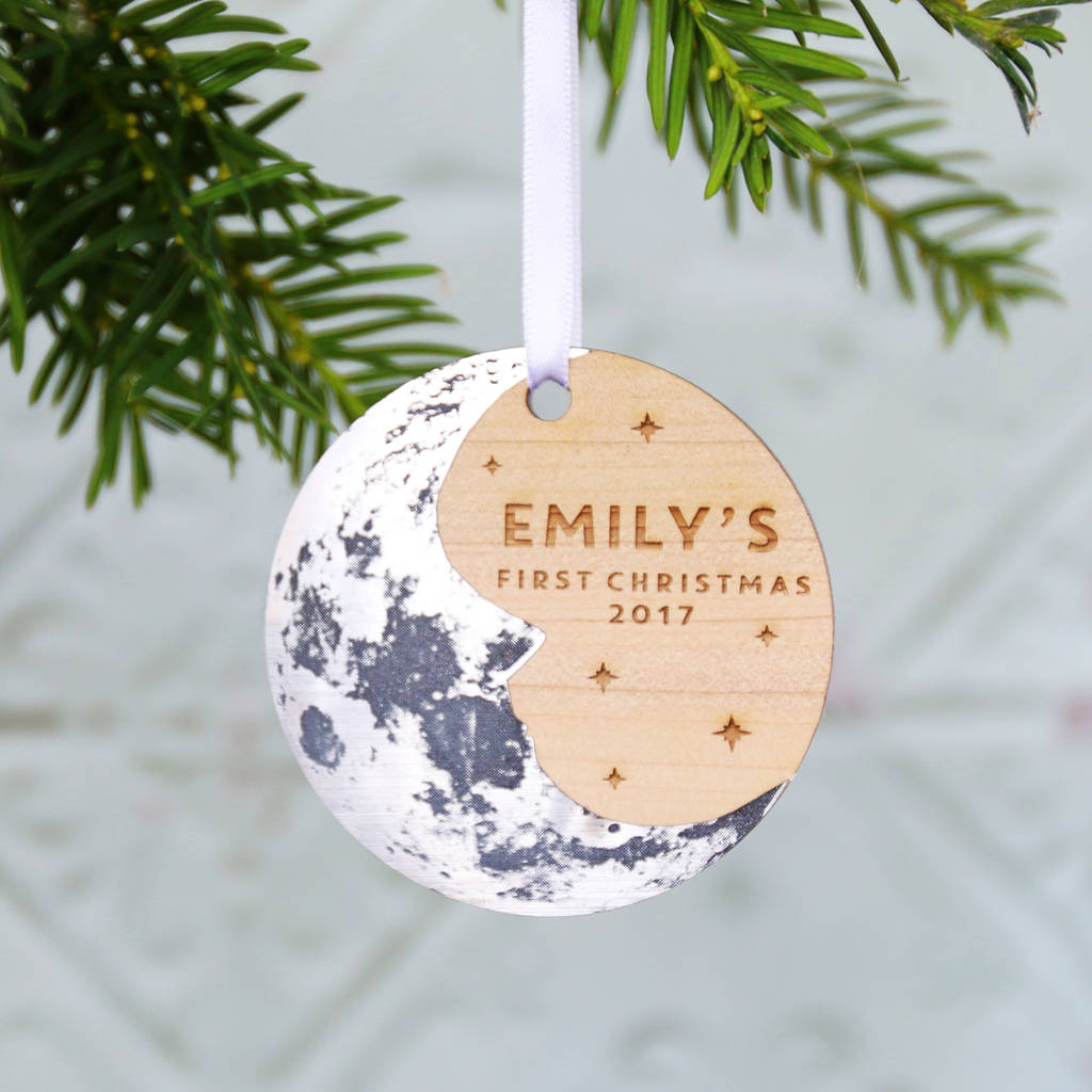Baby's First Christmas Moon Tree Ornament By Betsy Benn