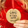 Personalised 'Love At First Swipe' Christmas Decoration, thumbnail 2 of 7