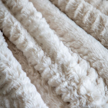 Chevron Brushed Rabbit Faux Fur Throw, 3 of 3