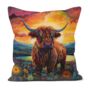 Highland Cow Hand Made Poly Linen Cushions, thumbnail 2 of 9