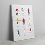Past And Present Football All Stars Collection Canvas, thumbnail 1 of 2
