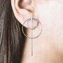 Double Circle Gold Plated Silver Ear Pin Stud Earrings, thumbnail 2 of 4