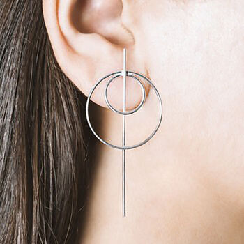 Double Circle Gold Plated Silver Ear Pin Stud Earrings, 2 of 4