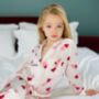 Personalised Girl's Pink Heart Long Sleeve Pyjama Set, thumbnail 1 of 4